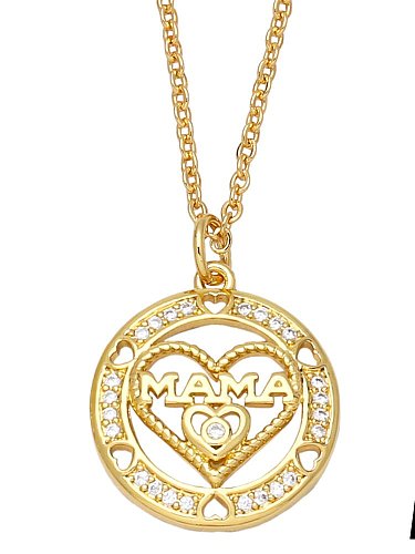 Brass Cubic Zirconia Heart Vintage Necklace