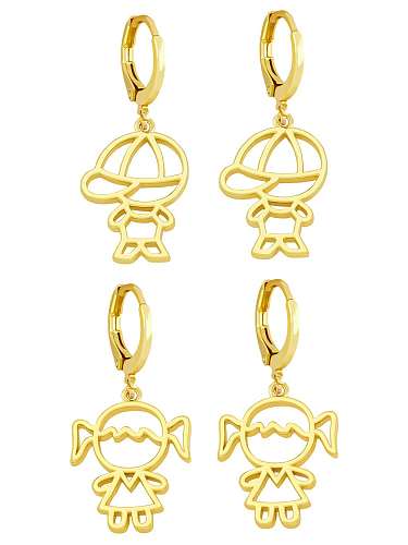 Brass Icon Cute Huggie Earring