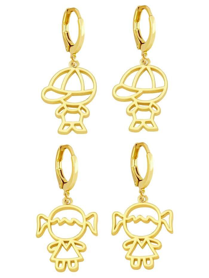 Brass Icon Cute Huggie Earring