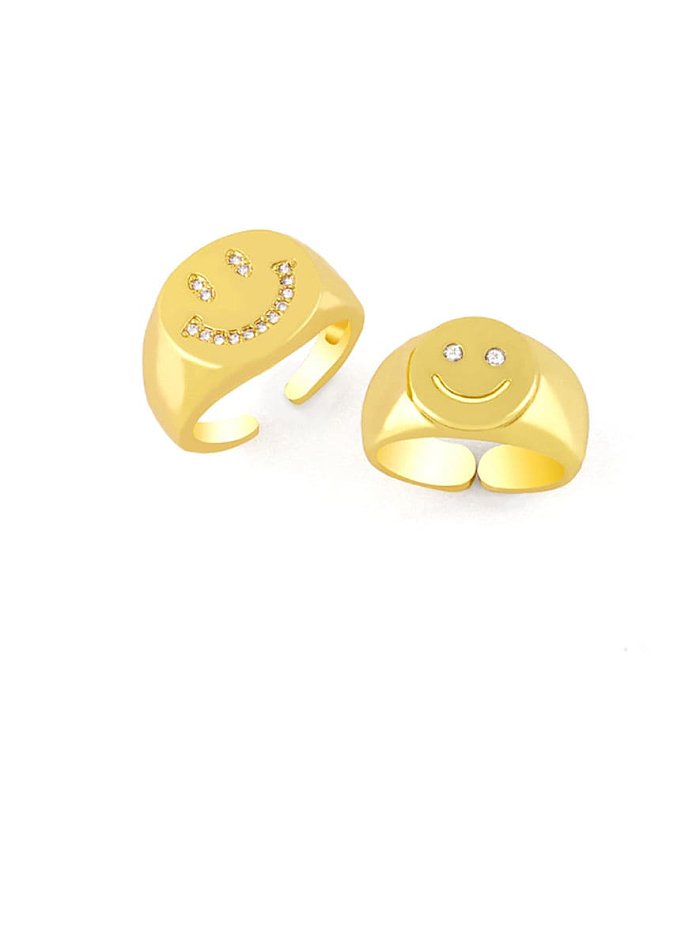 Messing-Strass-Smiley-Vintage-Band-Ring