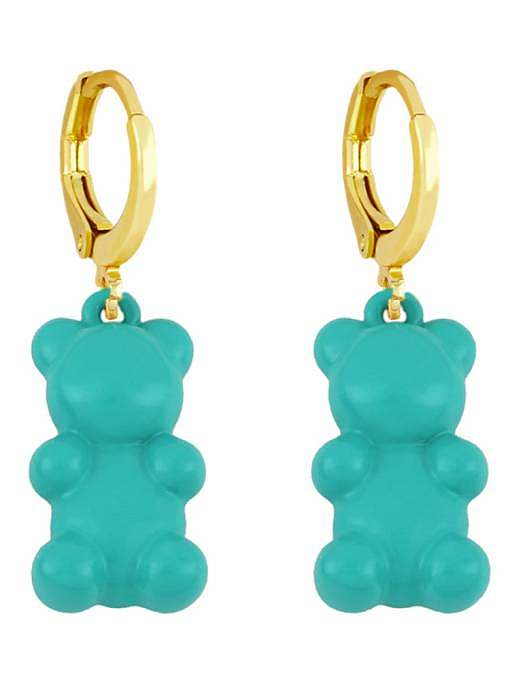 Brass Enamel Icon Vintage Huggie Earring