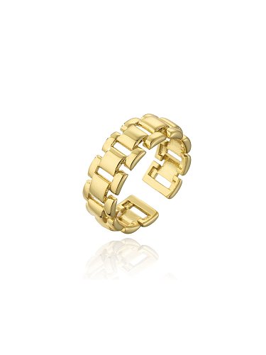 Brass Geometric key lock Trend Band Ring