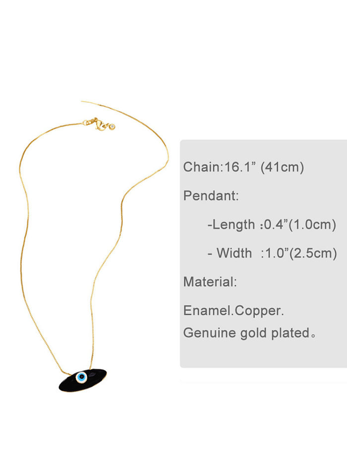 Brass Enamel Evil Eye Minimalist Necklace