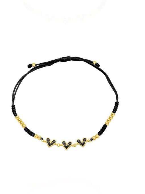 Brass Cubic Zirconia Weave Bohemia Adjustable Bracelet