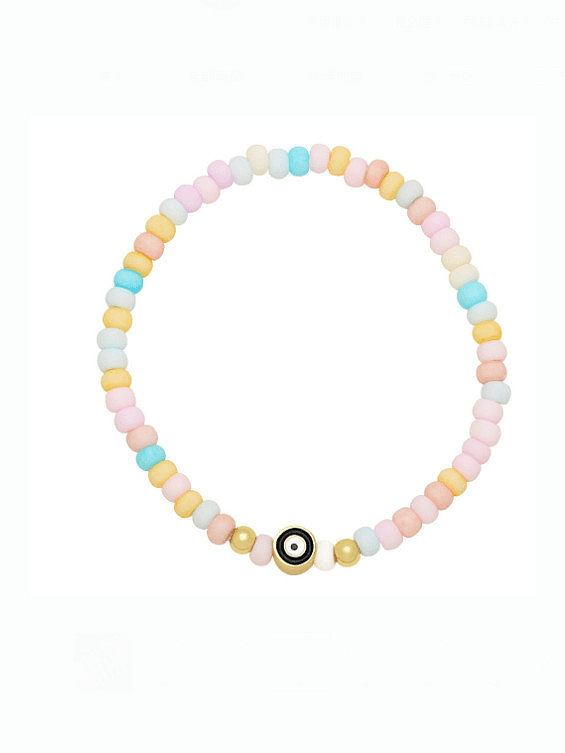 Messingperle mehrfarbiges geometrisches minimalistisches handgefertigtes Perlenarmband