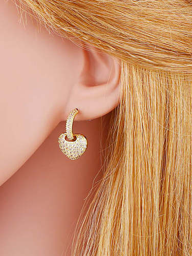 Brass Cubic Zirconia Star Bohemia Huggie Earring