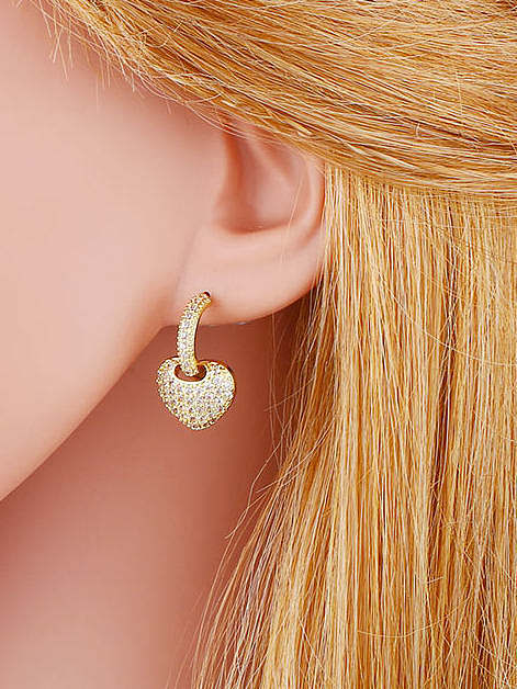 Brass Cubic Zirconia Star Bohemia Huggie Earring