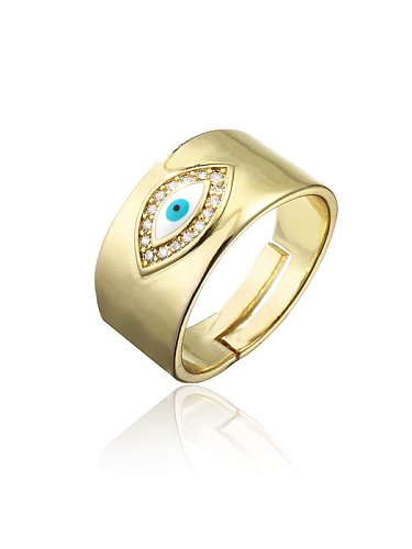 Bague Vintage en Laiton Cubic Zirconia Evil Eye