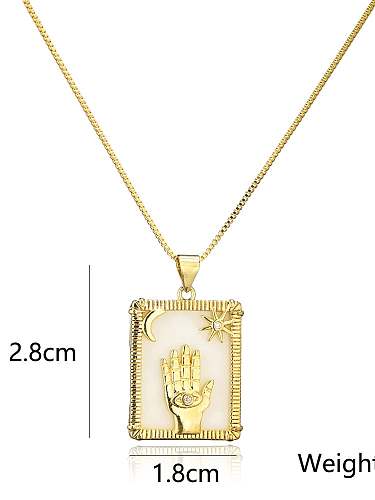 Brass Shell Geometric Vintage Necklace