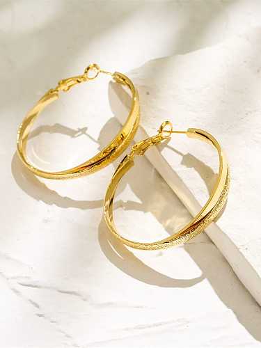 Brass Hollow Geometric Vintage Hoop Earring