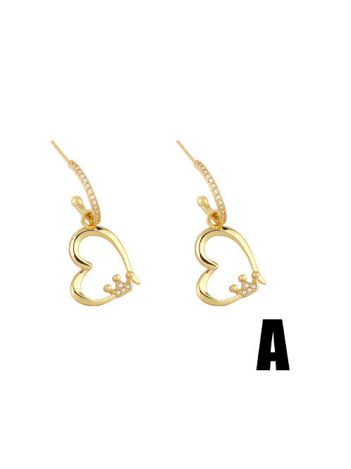 Brass Crown Vintage Huggie Earring