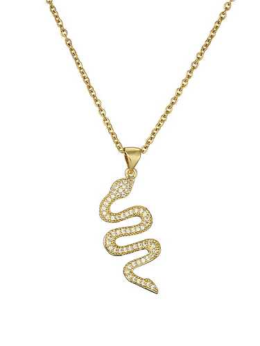 Collar vintage de serpiente de diamantes de imitación de latón