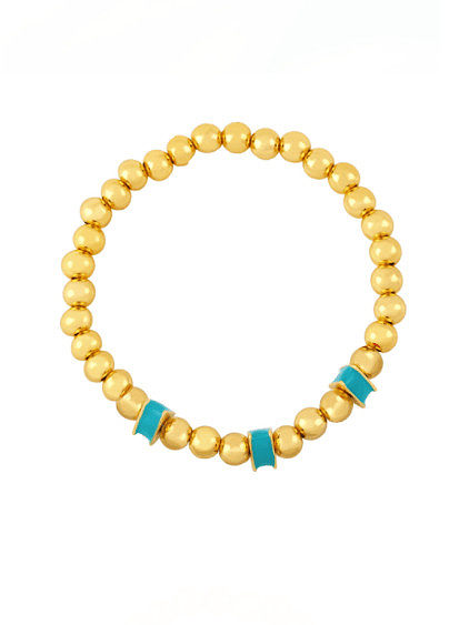 Bracelet en perles de hip-hop géométrique en émail de perles de laiton