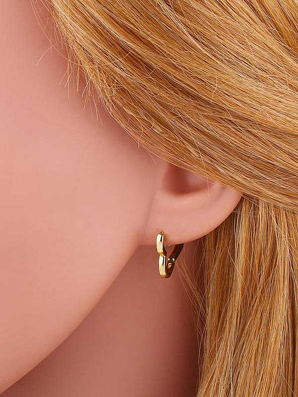 Brass Hollow Geometric Minimalist Stud Earring
