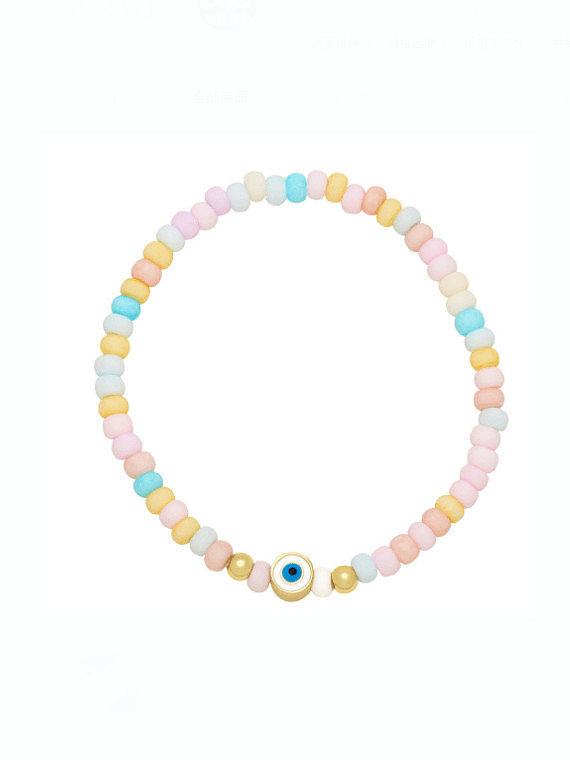 Messingperle mehrfarbiges geometrisches minimalistisches handgefertigtes Perlenarmband