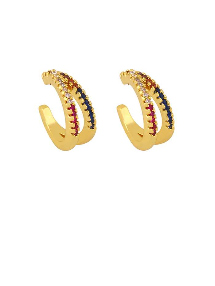 Brass Cubic Zirconia Star Vintage Stud Earring