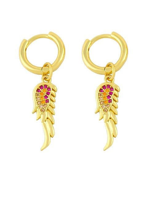 Brass Cubic Zirconia Elephant Ethnic Huggie Earring