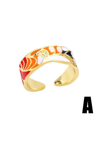 Brass Enamel Dog Vintage Band Ring