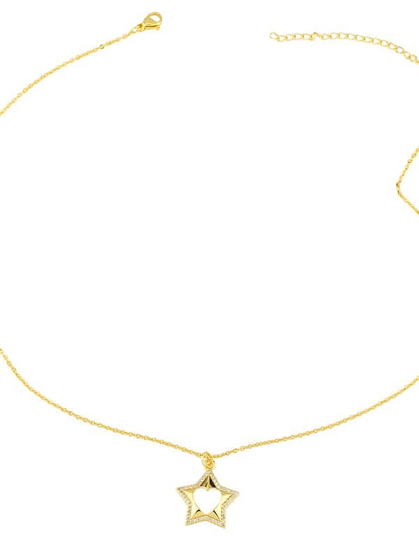 Minimalistische Halskette aus Messing mit Zirkonia-Stern