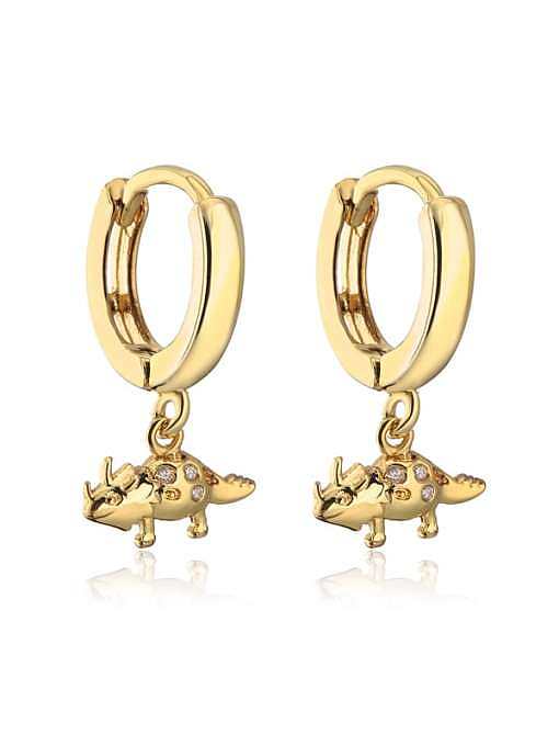 Brass Cubic Zirconia Dragon Vintage Huggie Earring