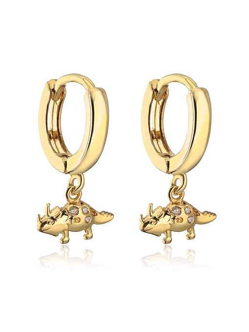 Boucles d'oreilles vintage Huggie dragon en laiton et zircon cubique