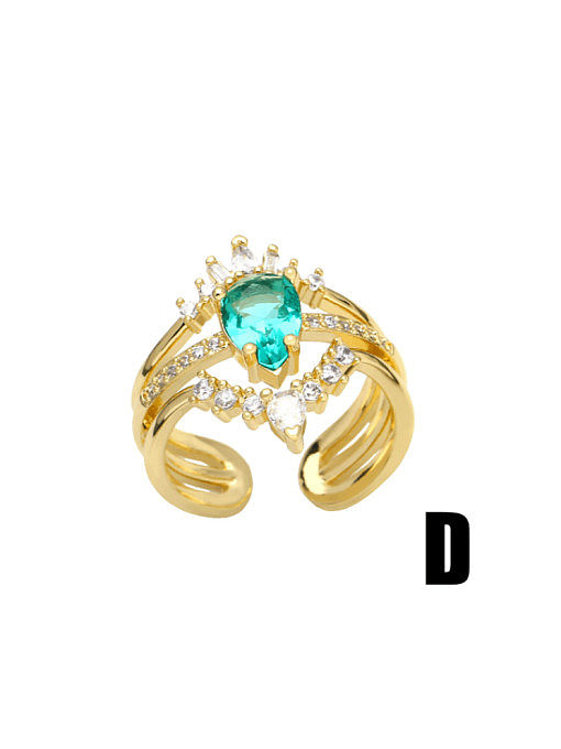 Brass Cubic Zirconia Crown Minimalist Band Ring