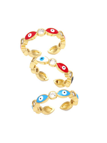 Messing Emaille Evil Eye Cute Band Ring