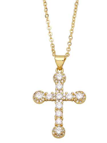 Brass Cubic Zirconia Heart Vintage Necklace