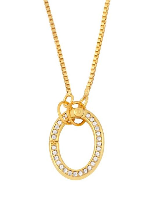 Brass Cubic Zirconia Irregular Vintage Necklace