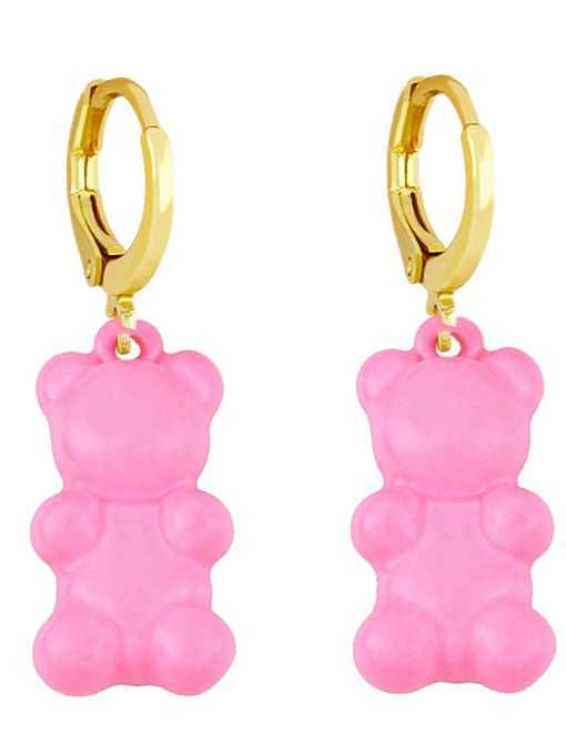 Brass Enamel Icon Vintage Huggie Earring