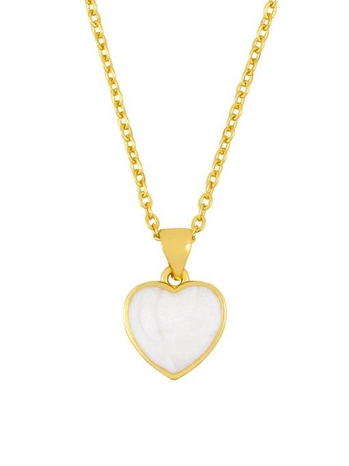 Brass Shell Heart Minimalist pendant Necklace