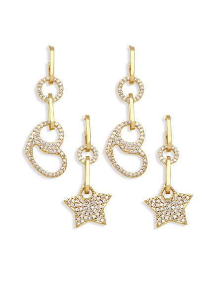 Brass Cubic Zirconia Tassel Vintage Drop Earring