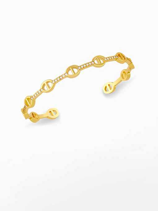 Brass Cubic Zirconia Smiley Vintage Bracelet