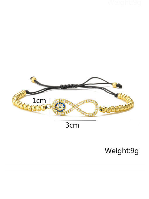 Brass Cubic Zirconia Heart Hip Hop Adjustable Bracelet
