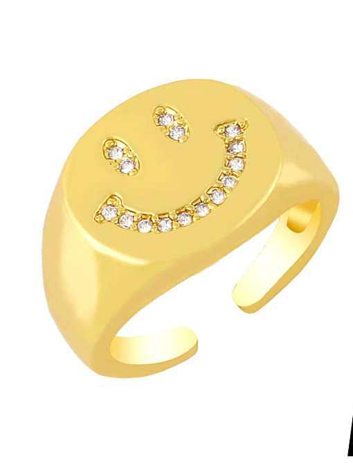 Messing-Strass-Smiley-Vintage-Band-Ring