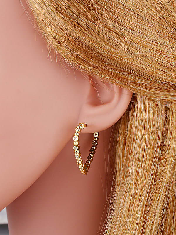 Brass Hollow Heart Minimalist Stud Earring
