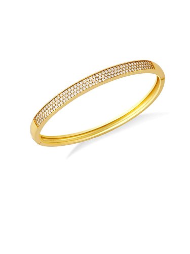 Brass Cubic Zirconia Star Vintage Band Bangle