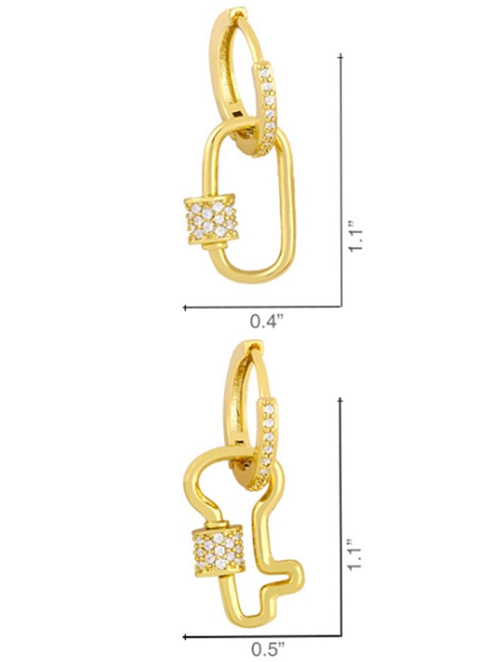 Brass Geometric Ethnic Huggie Earring