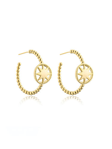 Brass Geometric Vintage Hoop Earring