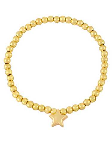 Bracelet perlé minimaliste étoile en laiton