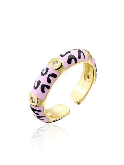 Brass Enamel Geometric Trend Band Ring