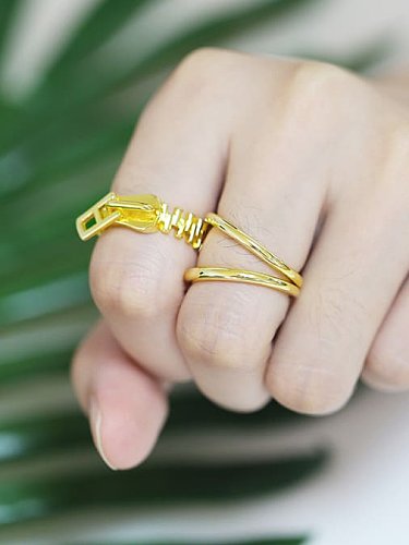 Brass Irregular Hip Hop Band Ring