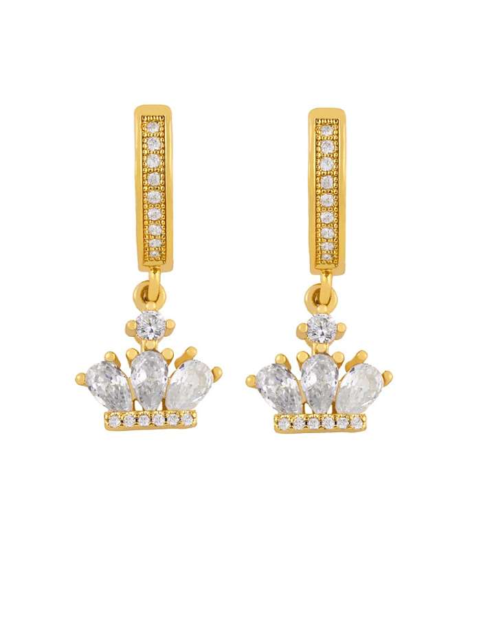Brass Cubic Zirconia Water Drop Minimalist Drop Earring