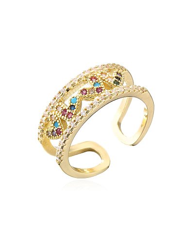 Brass Cubic Zirconia Heart Trend Band Ring