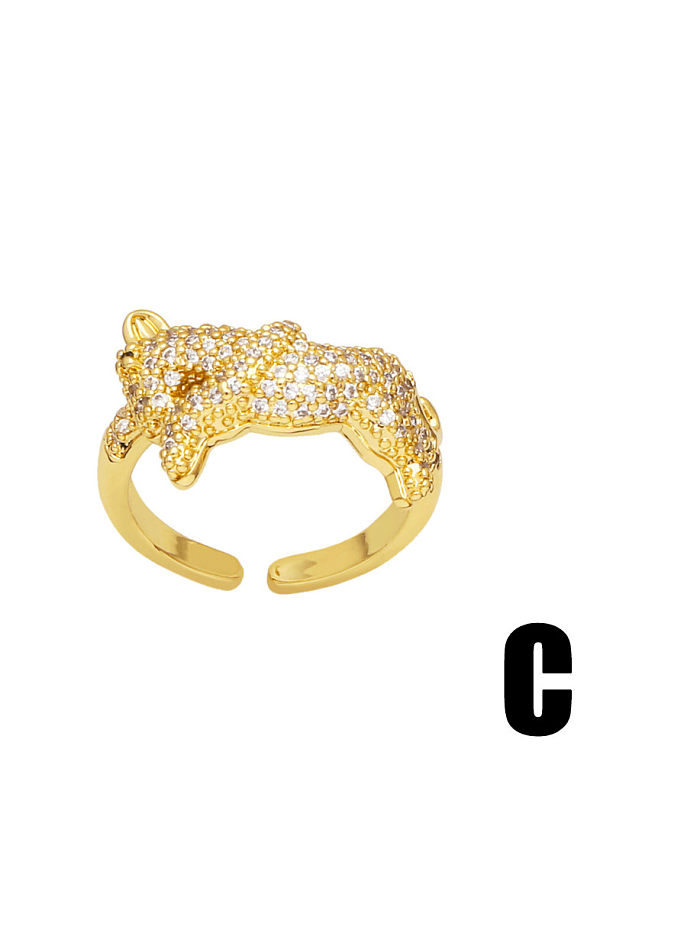 Brass Cubic Zirconia Icon Vintage Band Ring