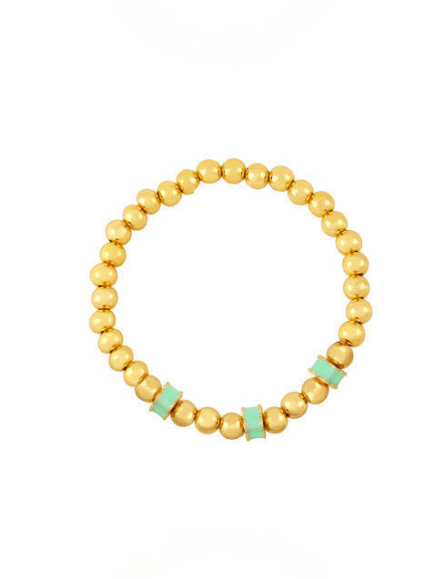 Bracelet perlé minimaliste géométrique en émail de laiton
