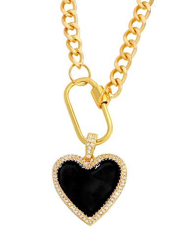 Brass Enamel Heart Minimalist Necklace