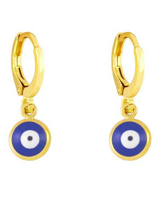 Brass Enamel Evil Eye Minimalist Huggie Earring