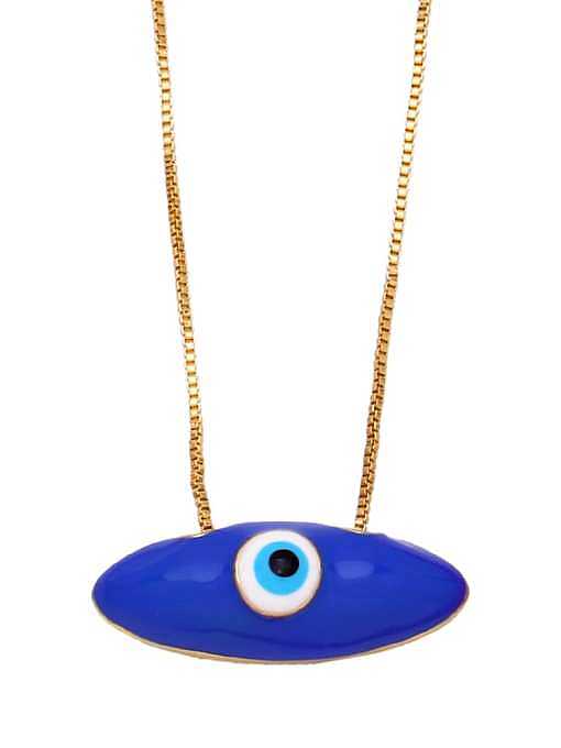 Brass Enamel Evil Eye Minimalist Necklace