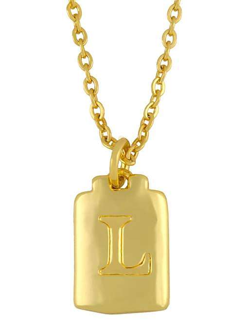 Brass Geometric Letter Minimalist Necklace